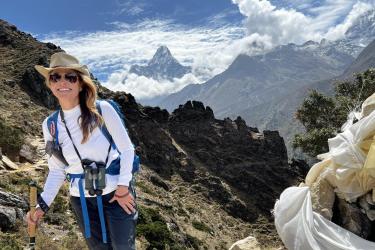 Joanna and Ama at the peak of Mount Everest