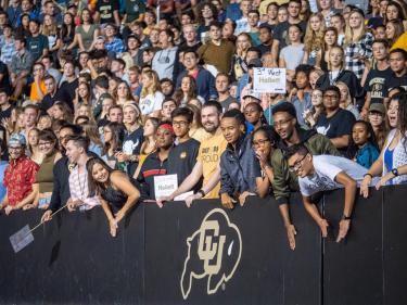 Student section at a Buffs football game