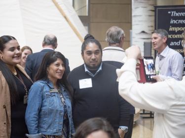 Attendees pose for a photo during the 2023 Chancellor’s Summit for the University of Colorado Boulder. (Photo by Casey A. Cass/University of Colorado)