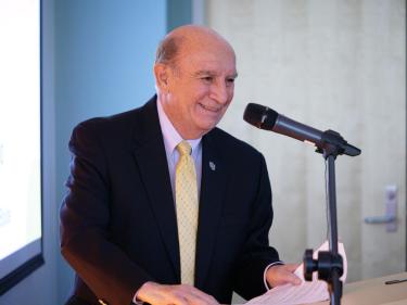 Chancellor Phil DiStefano speaks at the event