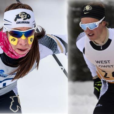 CU Boulder skiers Petter Reistad and Petra Hyncicova