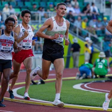 Joe Klecker competing in day 1 of the Olympic trials