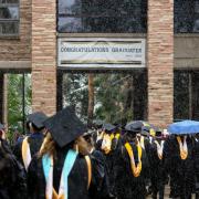 Graduates line up for commencement procession