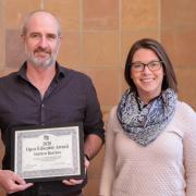 Matthew Burrows with Scholarly Communication Librarian Melissa Cantrell