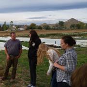 Students in Peter Newton's class visit a local farm to learn about sustainability