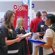 Students at career fair.