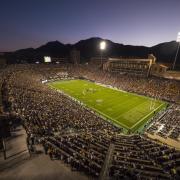 Folsom Field lit up for Homecoming football game