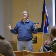 David Aragon speaks at a diversity summit.