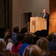 Chancellor Philip P. DiStefano makes announcement at State of the Campus 2017