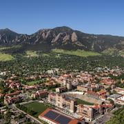 aerial photo of CU Boulder campus