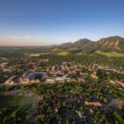 Aerial view of the CU Boulder campus