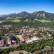 aerial photo of CU Boulder campusl