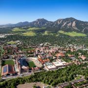 Aerial photo of CU Boulder campus