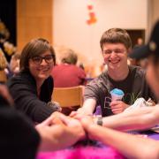 Students enjoy snow cones at UMC Fall Fest