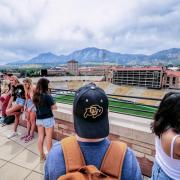 Students look over Folsom Field during Fall Welcome 2019