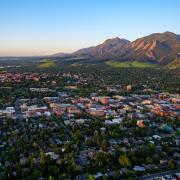 aerial view of CU Boulder campus