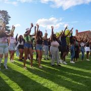 Students dancing at the Be Involved Fair