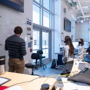 Aerospace engineering students in classroom