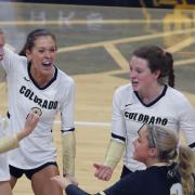 CU women's team volleyball players