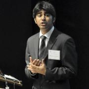 Graduate student presents thesis in Three Minute Thesis event