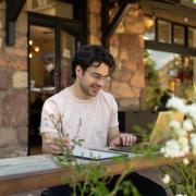 person working on laptop