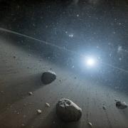 Artist's depiction of an asteroid belt