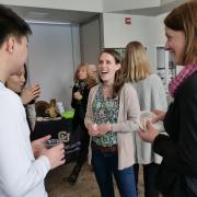 Faculty chat at a RIO workshop