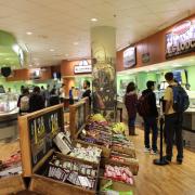 Students line up in Alferd Packer Grill