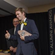 Alumni Award recipient with Chancellor DiStefano