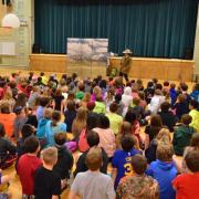 Students at an anti-bullying teach-in using Shakespeare