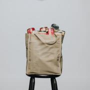 canvas bag filled with canned food