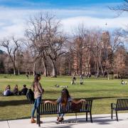 Students hanging out on Norlin Quad