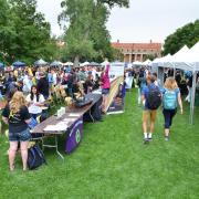 CU Boulder departments and student groups table at annual Be Involved Fair