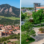 A collage of CU Boulder and CU Anschutz Medical Campus