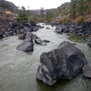 Large boulders in a river