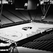 Empty CU Boulder basketball court