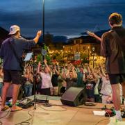 Rosen plays to the crowd at the inaugural BuffStreet on The Hill (Glenn Asakawa/CU Boulder)