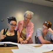 An instructor teaching in a classroom