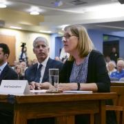 CU Boulder Chief Sustainability Officer Heidi VanGenderen testifies before the Congressional Select Committee on the Climate Crisis at CU Boulder's Wolf Law building.