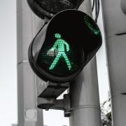 Crosswalk signal at traffic light