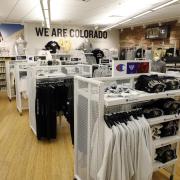 Merchandise displays at the CU Bookstore