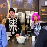 Laughing Goat baristas wear Halloween costumes