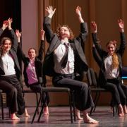Students perform a high-energy routine choreographed by Jesús Muñoz, a master of fine art student. (Glenn J. Asakawa/University of Colorado)