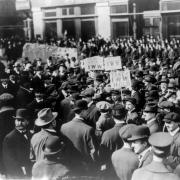 Industrial Workers of the World demonstration, New York City, 1914.