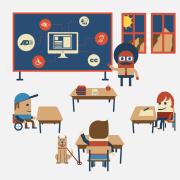 Illustration of diverse learners in the clasroom