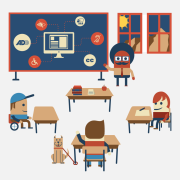 Illustration of classroom embracing diverse learning