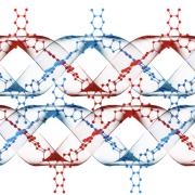 Illustration of a double helical covalent polymer