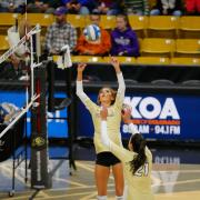 Emily Demure on the volleyball court