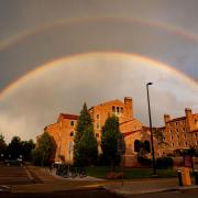 Double rainbow over Farrand Field