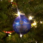 Hanukkah ornament on a Christmas tree